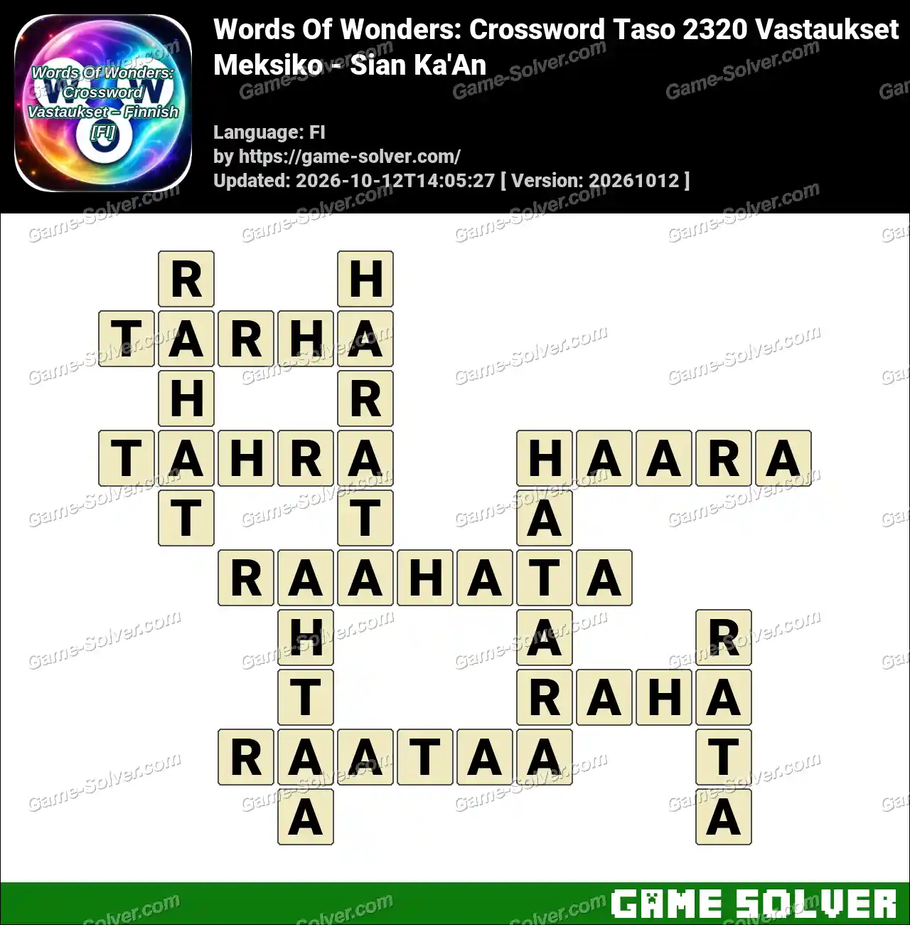 Words Of Wonders: Crossword Taso 2320 Vastaukset – Meksiko – Sian Ka’An